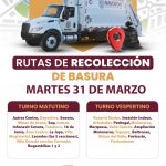 Rutas del camión recolector de basura martes, 31 de marzo